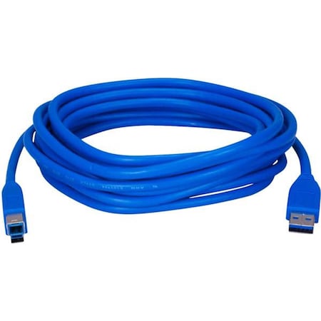 Qvs QVS CC2219C-15 15 ft. Blue USB 3.0 Type A Male to Type B Male Cable CC2219C-15